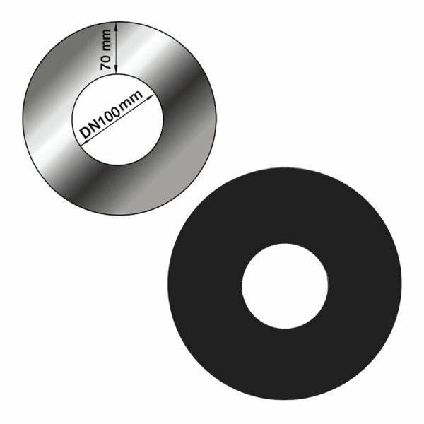 Pelletrohr Wandrosette 70 mm - Ø 100 mm, schwarz