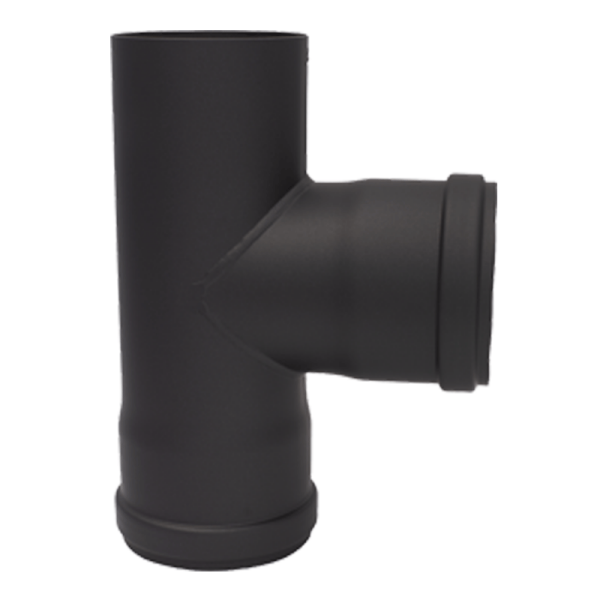 Pelletrohr T-Stück - Ø 80 mm, schwarz