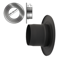 Pelletrohr Rosette mit Wandfutter - Ø 100 mm, schwarz